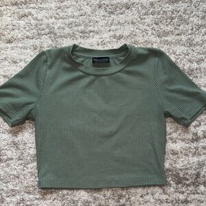 White Fox Ribbed Baby Tee